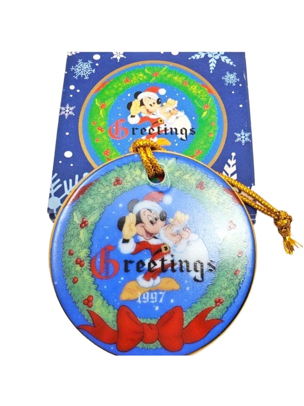 Disney Mickey Mouse Santa Ornament 1997 Limited Edition
